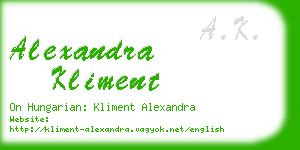 alexandra kliment business card